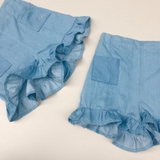 Quần short bé gái denim bèo gấu Jelis. HA2159