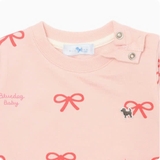 Áo nỉ da cá họa tiết nơ ruy băng bé gái Cún xanh baby. HA5228
