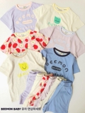 Bộ cotton Beemon baby bé trai bé gái 6 màu. HA1018