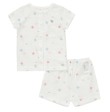 Bộ cotton giấy cộc bé trai bé gái Cún xanh + Mink baby. HA4997