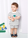 Áo cotton kẻ khủng long bờm bé trai bé gái MM. HA4358