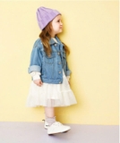 Váy thun cotton phối voan Flower bé gái Hej. HA5227