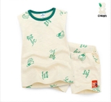 Bộ cotton xước họa tiết lướt ván, cây dừa bé trai bé gái Jelis. HA3034