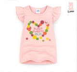 Áo cotton tay hến bèo Sweet sweets jelis bé gái. HA2197