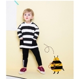 Bộ nỉ da cá  áo kẻ  + quần legging cho bé MM. HA1585 (2 màu)