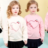 Áo nỉ da cá Jelis hoạ tiết trái tim. HA1550 (2 màu)