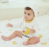 Body cotton tam giác dài tay thỏ trắng bé trai bé gái Miffy. HA0838