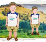 Áo cotton phối vai in cá sấu Enjoy bé trai Moli. HA3240