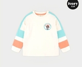 Áo thun cotton dài tay logo ngực tròn bé trai Hej. HA3451