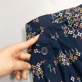 Chân váy họa tiết nền navy Green Leave. HA0186