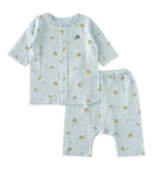 Bộ cotton giấy lửng bé trai bé gái Cún xanh + Mink baby. HA0538