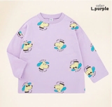 Áo cotton dài tay họa tiết cun puppy bé trai bé gái Moli. HA3096