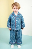 Bộ + quần lẻ + áo lẻ pyjama xanh cam bé trai bé gái Jelis. HA2856