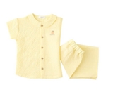 Bộ cotton xốp vàng cổ sen cúc mở bé gái Mink, HA4331