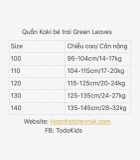 Quần kaki bé trai Green Leaves xuất Hồng Kong. SP574 (3 màu)