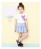 Bộ cotton in nơ quần giả váy bèo bé gái Andi. HA5092