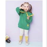 Bộ nỉ da cá bé gái áo cổ sen lé bèo Hej. HA2545