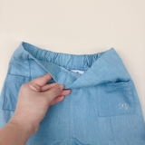 Quần short bé gái denim bèo gấu Jelis. HA2159