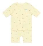 Bộ cotton giấy lửng bé trai bé gái Cún xanh + Mink baby. HA0538