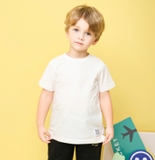 Áo cotton trơn cộc tay xẻ gấu bé trai Jelis. HA4775