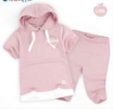 Bộ cotton áo mũ phối gấu bé trai bé gái Andi. HA2292