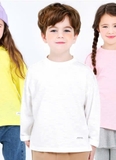 Áo cotton xước dài tay đuôi tôm tròn bé trai bé gái Andi. HA0549