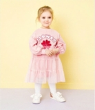 Váy thun cotton phối voan Flower bé gái Hej. HA5227