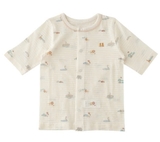 Áo cotton giấy tay lỡ bé trai bé gái Cún xanh baby + Mink. HA4826