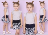 Áo cotton xước mềm tay cánh tiên 2 tầng bé gái Andi. HA2118