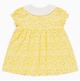 Váy cotton cổ sen hoa vàng cam bé gái Cún xanh baby. HA2230