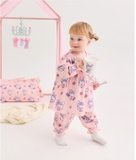 Bộ áo váy thun cotton thỏ hoa bé gái MB. HA2924