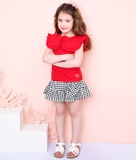 Áo cotton cổ sen vuông bèo bé gái Andi. HA3443