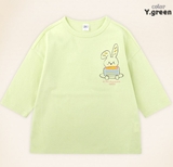 Áo thun cotton dài tay logo ngực thỏ bé trai bé gái Moli. HA3985