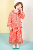 Bộ + quần lẻ + áo lẻ pyjama xanh cam bé trai bé gái Jelis. HA2856