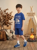 Bộ cotton mềm Camping bé trai bé gái lớn Beemon. HA2187