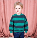 Áo nỉ da cá kẻ logo gấu ngực bé trai Jelis. HA2606