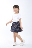 Chân váy họa tiết nền navy Green Leave. HA0186
