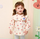 Áo bé gái nỉ da cá cổ vuông thủy thủ họa tiết cherry MM. HA4132