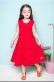Váy cotton suông xòe nơ sườn bé gái Jelis. HA2759