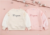 Áo nỉ bông tay phối lông mềm Mignon bé gái Jelis. HA1804