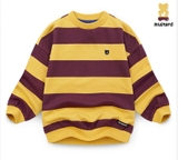 Áo nỉ da cá kẻ logo gấu ngực bé trai Jelis. HA2606