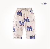 Quần lửng cotton xước họa tiết voi bé trai bé gái MM. HA4311