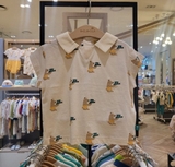 Áo cotton mềm có cổ họa tiết gấu bé trai bé gái Mmln. HA4671 (áo form nhỏ nêncân nhắc tăng size)