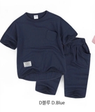 Bộ cotton trơn quần lửng bé trai bé gái Andi. HA4930