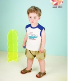 Áo cotton phối vai in cá sấu Enjoy bé trai Moli. HA3240