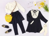 Áo cotton dài tay nơ bèo ngực béo bé gái Andi. HA4874