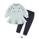 Set áo váy thêu hoa + quần leg Mi-lk Mile. HA0591 (2 màu)