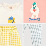 Bộ thun cotton dài tay gấu Jouns bé trai bé gái MM. HA4060