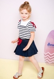 Chân quần váy xếp ly denim bé gái Jelis. HA4735