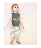 Quần short lửng kẻ sọc  trắng logo đầu ngựa Mil-k Mile. HA0889